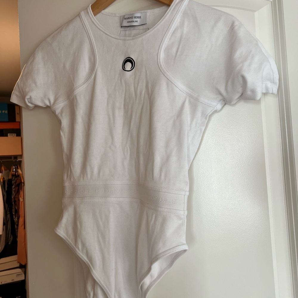 White marine serre bodysuit.